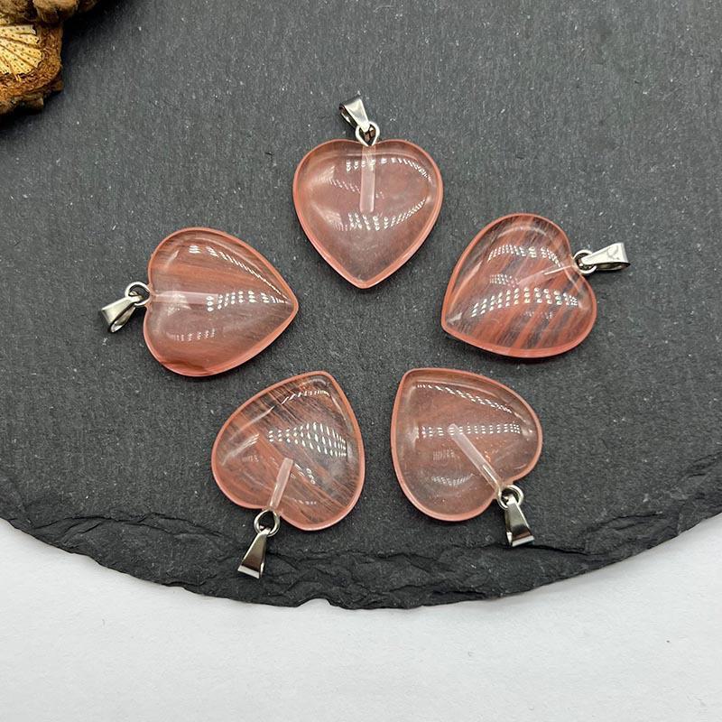 Ожерелье с подвеской из натурального хрустального камня в форме сердца, аксессуары - Ювелирные изделия с подвеской Love