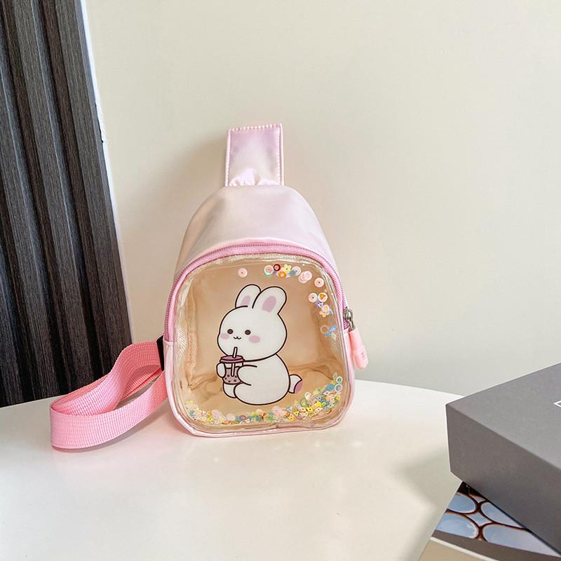Adorable Korean Style Mini Rabbit Crossbody Bag For Kids In Pink Purple And Green
