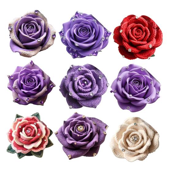 Цветочный Плюшевый Коврик для Пола 3D Реалистичный Стразы Крючком Роза Узор Нескользящий Напольный Коврик Быстросохнущий Впитывающий Коврик для Ванной Комнаты Кухни