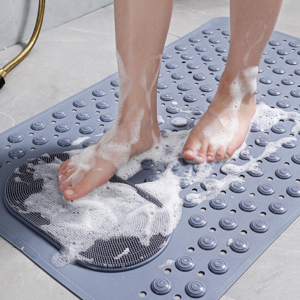 Healthy Non-toxic Large Bath Mat Safety Non-slip Suction Cup Bathroom Shower Mat Foot Massage Bath Rug Eco-Friendly Bath Mats