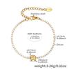 Ins 18K Gold Plated Stainless Steel  Initial Letter Tennis  Bracelet for  Women Waterproof