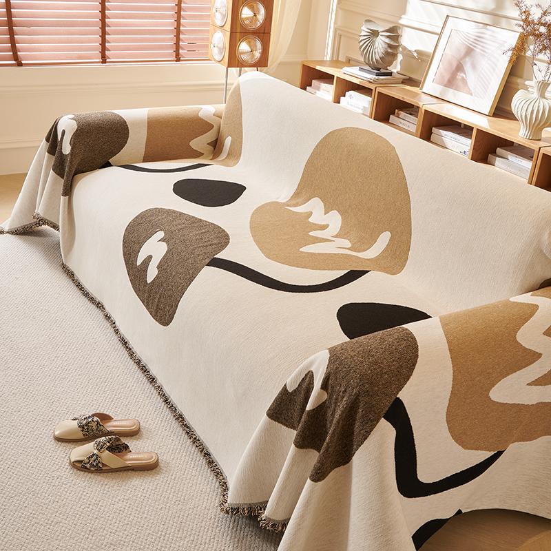 Home Sofa Cover Living Room Sofas Thicken Blanket Cover Beige Knitted Blanket L Shape Cover Sofa 3 Pcs 2 Seater For All Seasons