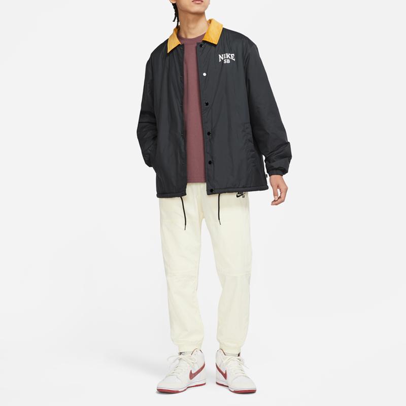 Nike Sb Logo Повседневная куртка с воротником для скейтбординга Мужская верхняя одежда Черный DM0871-010