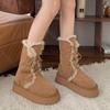Fur Snow Boots Women Autumn Winter Shoes New Thick Bottom Furry Warm Padded Short Boots Lace Up Solid Casual Plush Ankle Botas