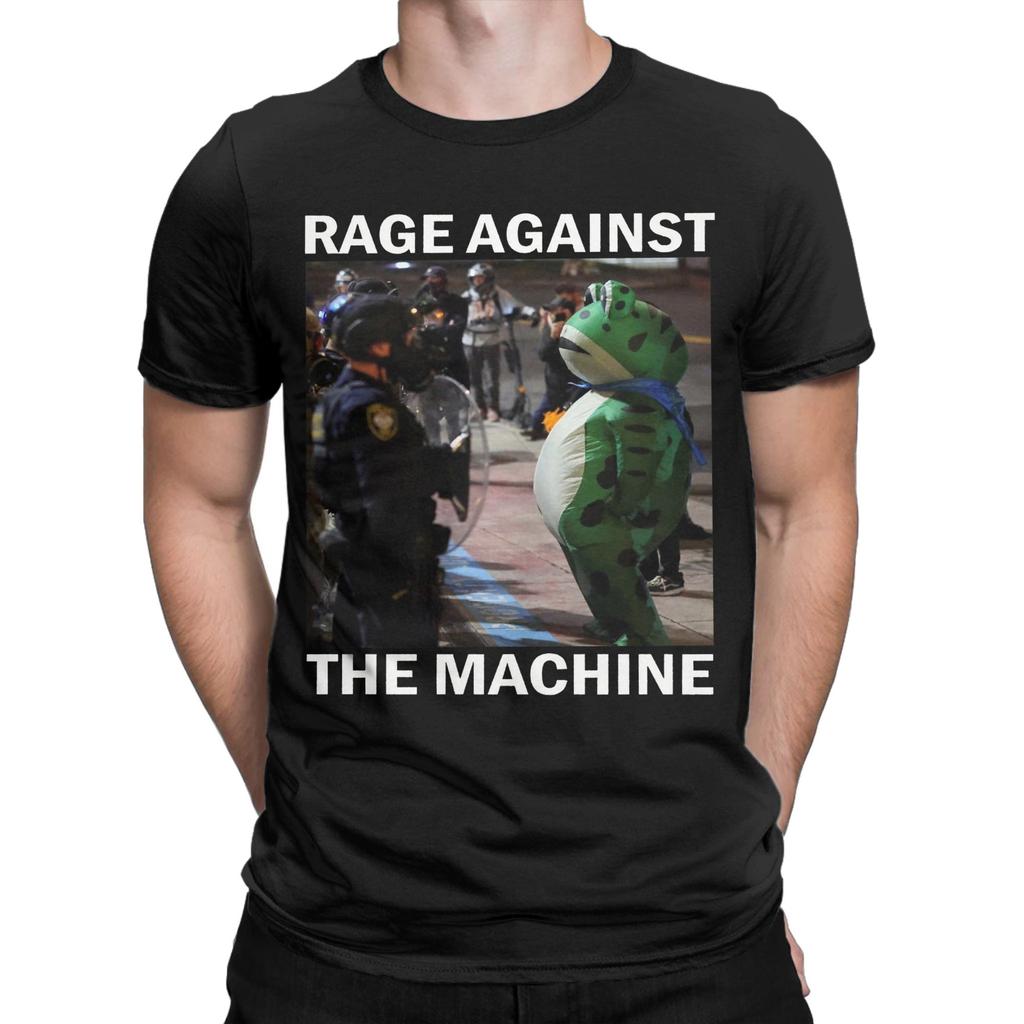 Portland Frog Protest Rage Against The Machine Men T Shirt Resist Frog Tee Shirt Short Sleeve O Collar T-Shirt Cotton Clothes