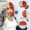 Blonde Red Short Bob Wig Synthetic Wig For Women With Bangs Lolita Cosplay Party Natural Hair Heat Resistant Fiber Wigs