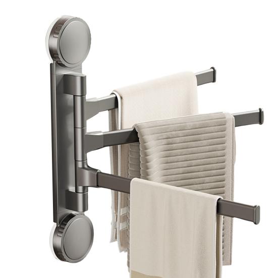 Towel Rack with Extended Pole 180-Degree Rotation Suction Cup Design Quick Installation Multi-Purpose Holder Wall Mounted Towel Hanger