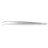 Curved Tip Tweezers High Accuracy Polished Finish Rust Prevention Stainless Steel Dental Tweezers for Denture Teeth Cleaning