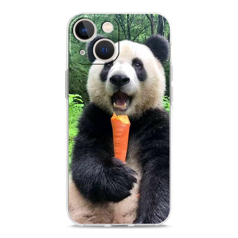 Чехол для телефона iPhone 17 Чехлы iPhone Air 16 15 12 13 14 Pro Max 7 8 Plus 16Pro iPhone11 Прозрачный Мягкий чехол панда
