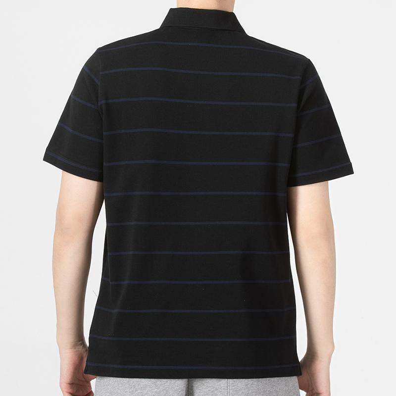 adidas Fi Stripe Polo Повседневная спортивная рубашка с коротким рукавом Мужские топы Черные HE7433