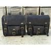 Leather Motorcycle Saddle Bags 4 Black Leather Side Pouch Panniers 4 Bags Combo