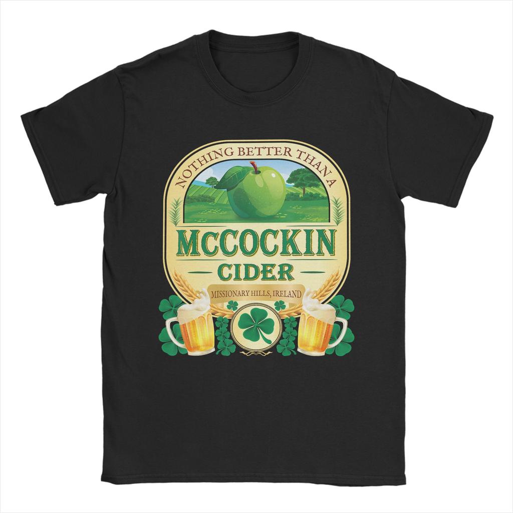 Unisex TShirt Mccockin Cider Funny St Patricks Day Fashion Cotton Tees Short Sleeve Ireland Drinking T Shirts Crew Neck Clothing
