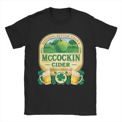 Vintage McCockin Cider Funny St Patricks Day Humor TShirts Unisex Crewneck Pure Cotton T Shirts Short Sleeve Tees Plus Size Tops