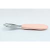 UBMom Infant Stainless Steel Silicone Handle Baby Food Spoon Fork Case Set, Songpyeon (Coral), 1 Set, Korean Popular Tableware
