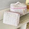 Cotton Makeup Organizer Strawberry Pattern Toiletry Bag Travel Makeup Pouch  Luggage Organization