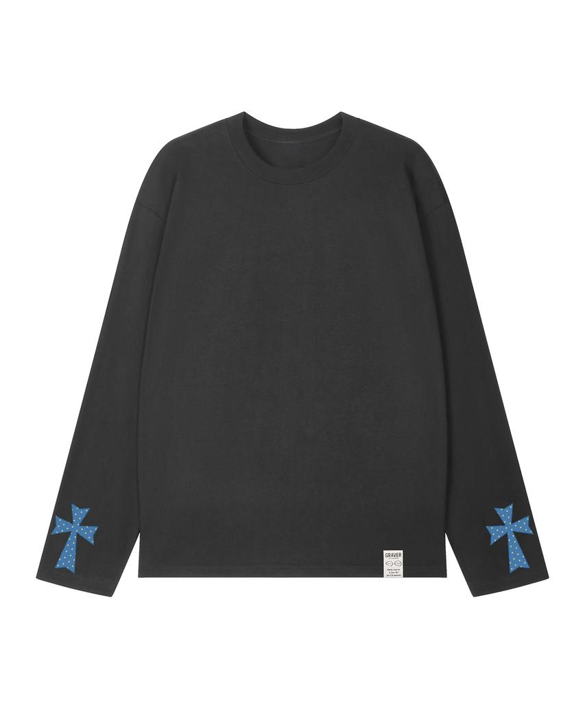 GRAVER [Unisex]Dot Cross Grave Long Sleeve 3Color