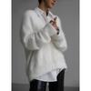 Женский oversized вязаный кардиган-свитер с V-образным вырезом, длинным рукавом, мягкий, теплый, для осени и зимы, свободный крой, повседневная верхняя одежда