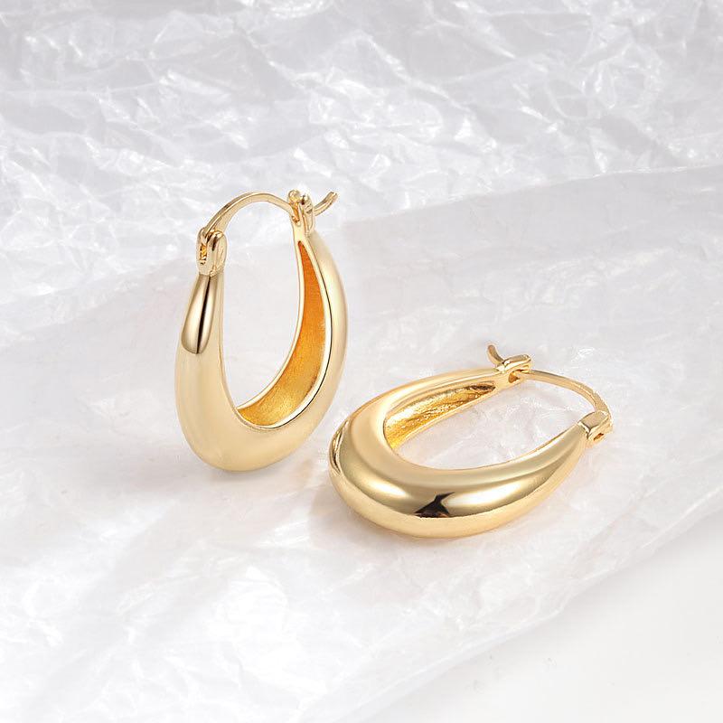 BF CLUB 925 Sterling Silver Earrings For Women Trendy Simple Gold Earring Jewelry Prevent Allergy Party Accessories Gift