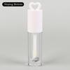 2,5 мл Розовый тюбик для блеска для губ в форме сердца с кисточкой-аппликатором и брелоком – Пустой контейнер для DIY макияжа