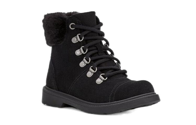 UGG Kids Shearling-lined Lace-up Boots 1123622K-BLKS