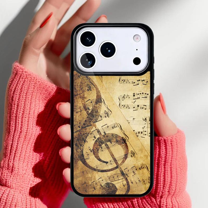 Музыкальные ноты Классическая музыка Искусство Чехол для телефона для iPhone 17 Air 16e 15 14 13 Pro Max Задняя крышка для 12 11 Pro Coque