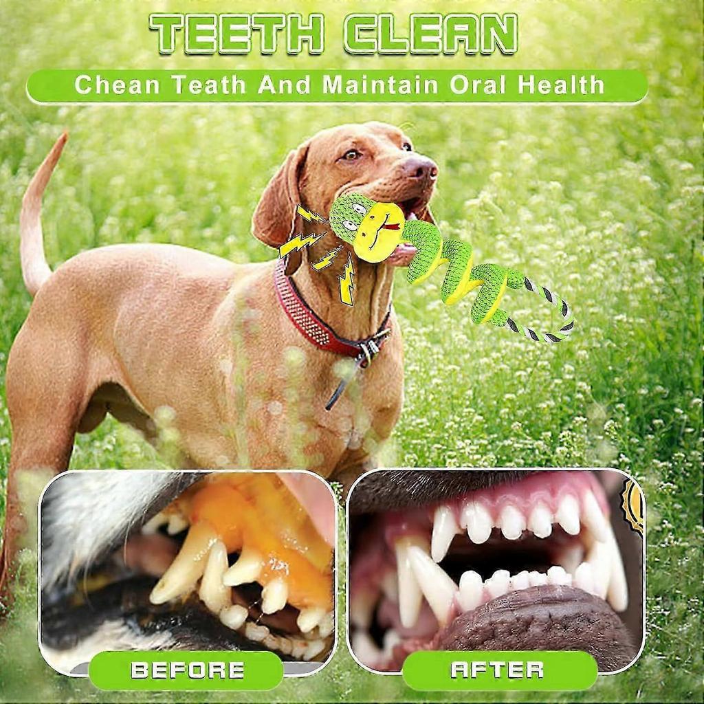 Squeaky Dog Toys, Chew-Resistant Dog Rope Toy with Squeaker & Crinkle Paper, Interactive Squeaky Tug of War Doggie Toy, Dog Toys for Small, Medium, an