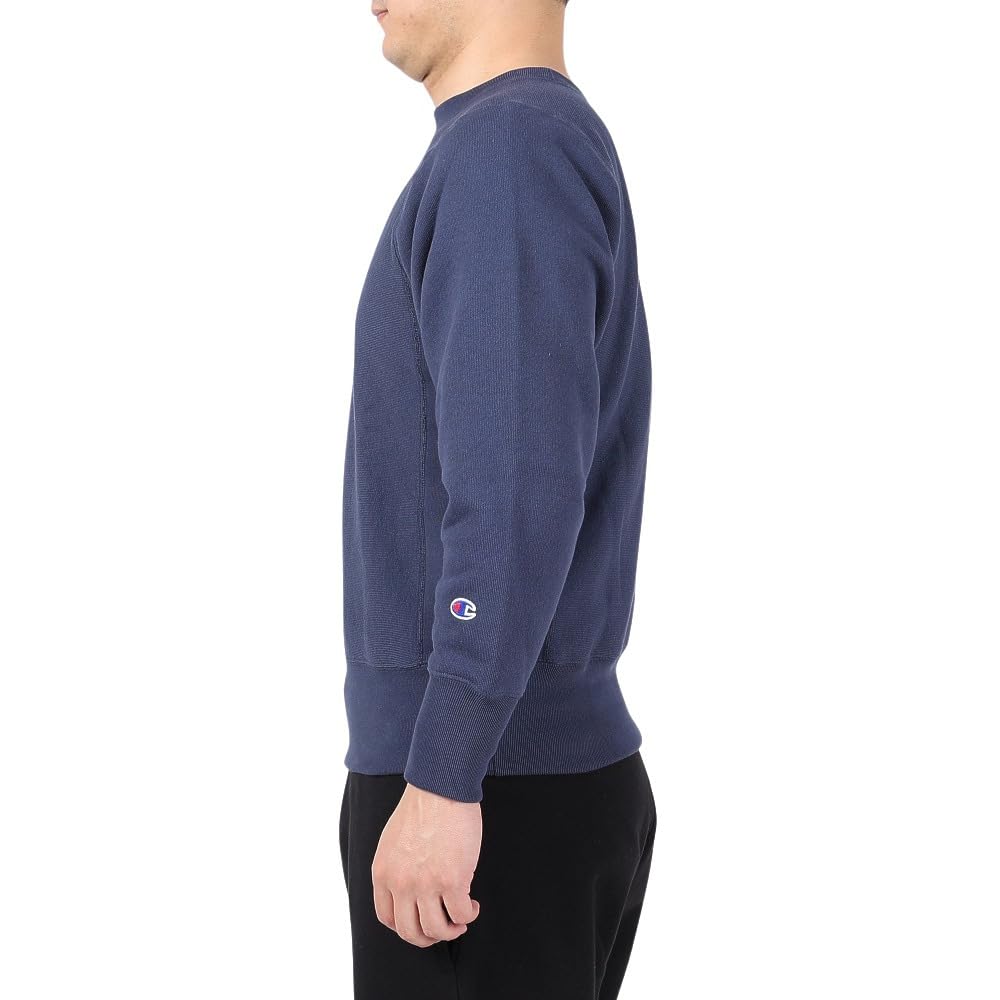 Толстовка с длинным рукавом, начесаная подкладка, круглый вырез, хлопок, США, толстовка с круглым вырезом, темно-синий цвет 2XL [Champion], плотность 11,5 унций(р) ОБРАТНОЕ ПЛЕТЕНИЕ(р) Мужской