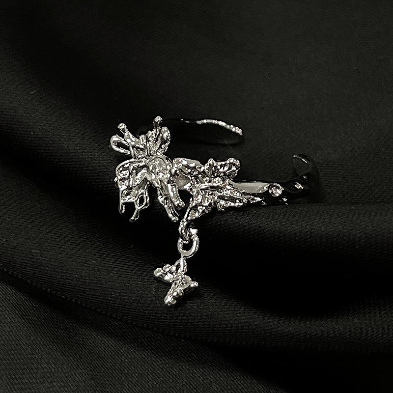 Flowing Butterfly Shadow Series Niche Design Butterfly Pendant Opening Ring High Sense Cold Wind French Ring Female