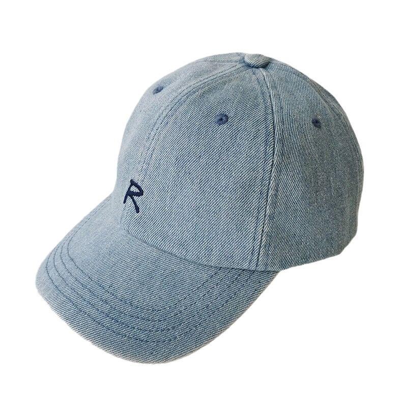 New Baseball Hat, American Simple Embroidery R Letter Men'S And Women'S Sunshade Cowboy Hat, White Cap