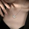 S999 Pure Silver Necklace Female White Shell Butterfly Light Luxury Ins Style Simple Fashion Personality Special-Interest Design Clavicle Chain