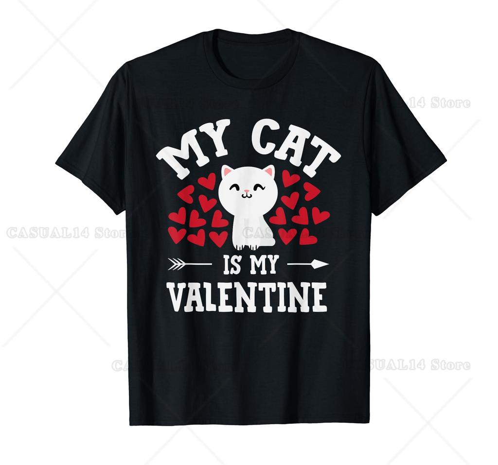 My Cat Is My Valentine Cute Valentine's Day Cat Lover T-Shirt