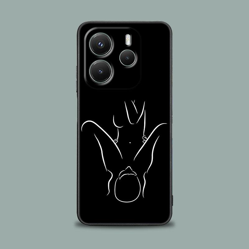 Phone Case for Xiaomi Redmi 15C 14C 12C 13C 4G Redmi Note 15 14 13 12 11 10 Pro Plus 12S Cover Sexy Line Art Lover Couple Kiss