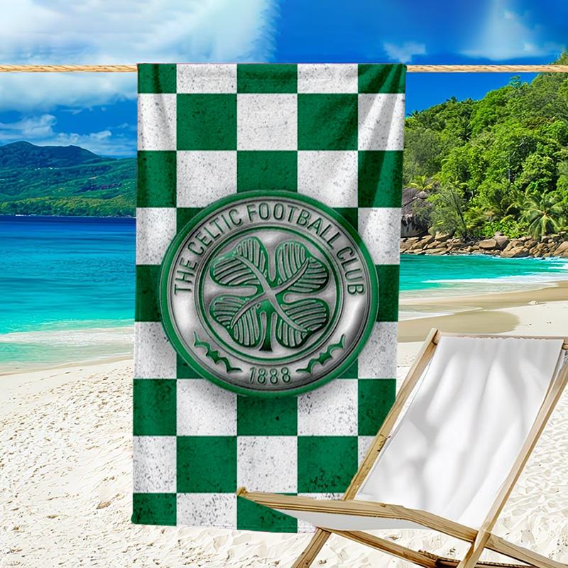 Cel-tic Football Club Crest Printed Beach Towel, Super Soft Microfiber, Perfect Gift Birthday, for Pool, Beach, Travel, for family and friends