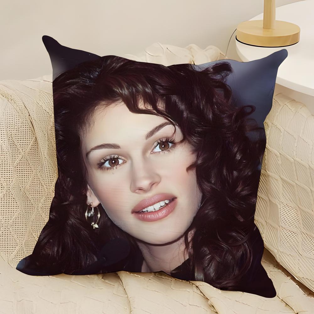Hot American Actor JJulia Roberts Pillow Case Natural Linen DoubleSided Printing Sofa Home Decor Cushion Cover