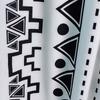 Bohemian Style Linen Cotton Kitchen Curtain Black Tassel Printed Window Home Decor