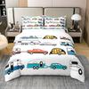 Cartoon Car Three-piece Quilt Cover 3D Digital Printing Bedding Set Children's Bed Cover