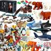 Животные Дикой Природы Строительные Блоки MOC Тигр Лев Слон Медведь Акула Орел Волк Модель Набор DIY Образовательные Игрушки Подарки Для Детей S11