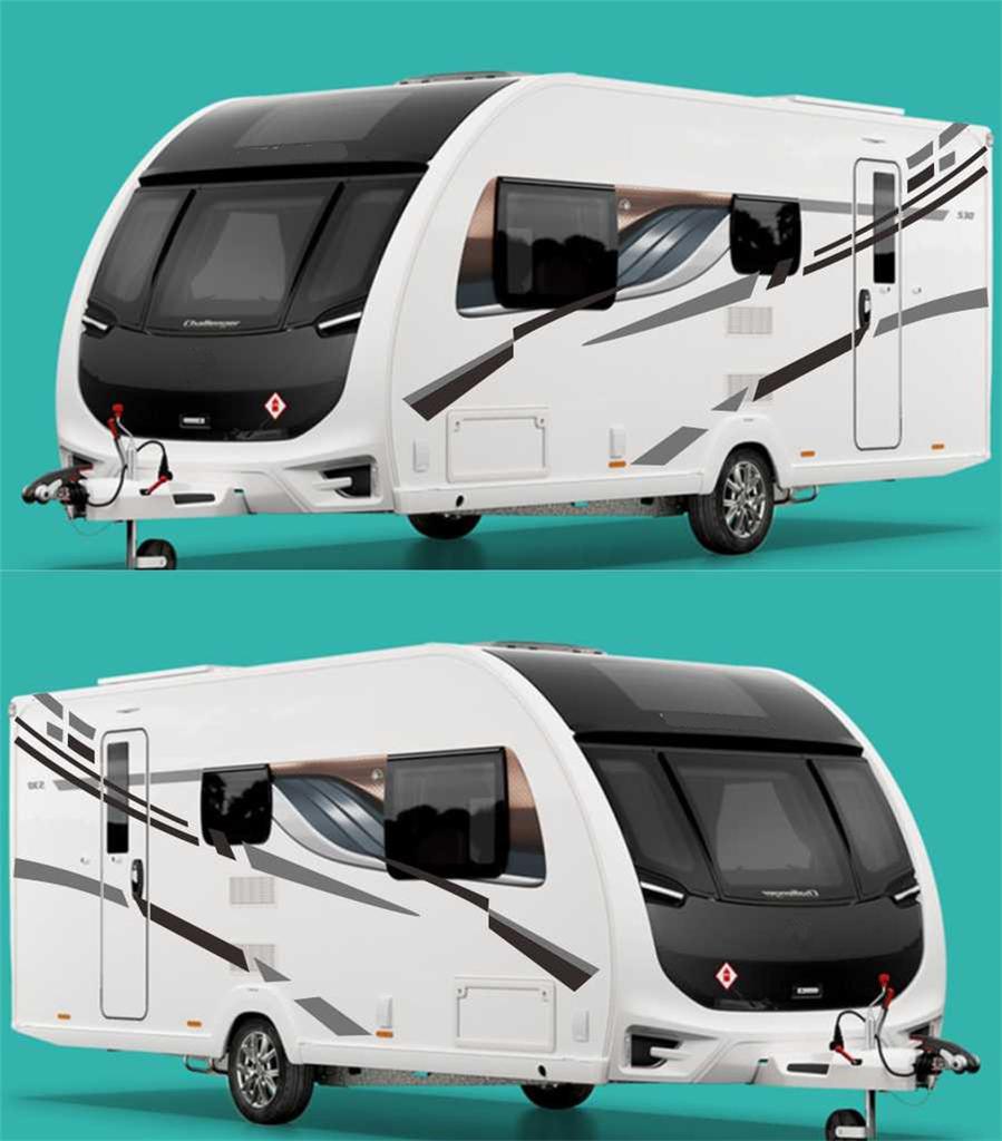 Stripes Graphics Vinyl Graphics Kit Decals Car Stickers For Camper RV Trailer