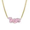 Customized Name Necklace Personalized Colorful Acrylic Pendant Fashionable and Gorgeous Hip-Hop Jewelry Graduation Season Gift