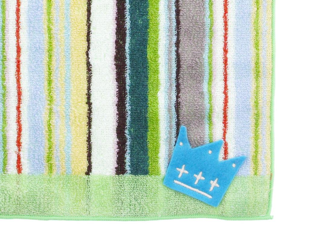 Imabari Towel Face 28 X Towel, Multi-Stripe, Kids, Green, Approx. 65cm, MM0802-0100-41