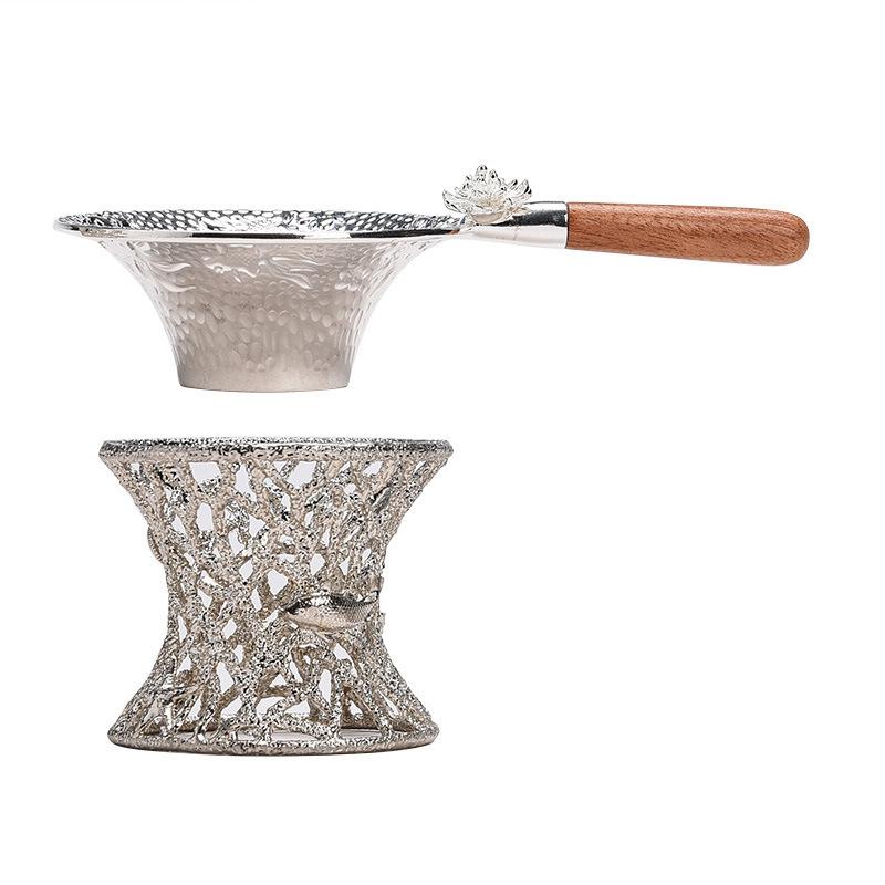 Ситечко для чая, фильтр для чая, чайный набор из сплава, аксессуары для домашнего приготовления чая, воронка для приготовления чая, ложка, сепаратор остатков чая