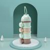 Milk Powder Dispenser 4 Layers Large Capacity Odorless Portable Baby Formula Snack Container with Side Opening Green