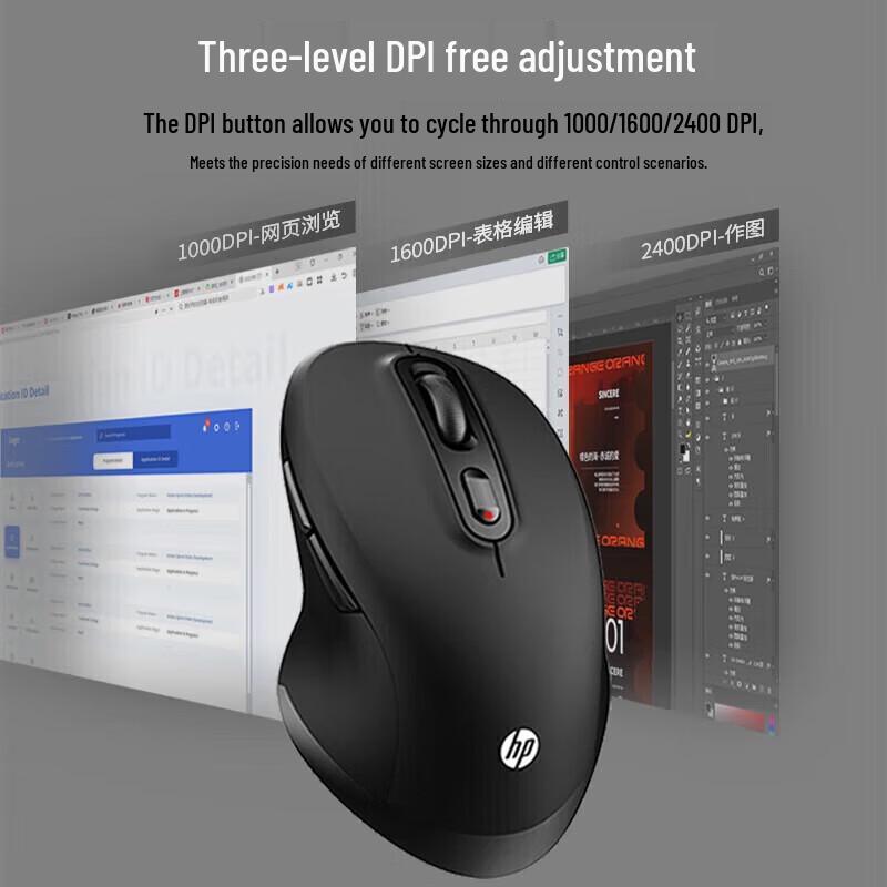 HP FM710A Wireless/Bluetooth Dual-Mode Ergonomic Mouse