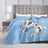 Frozen Olaf Cartoon  Blanket  Super Soft Novelty Plush Throw Blanket For Bedroom Airplane Travel Flannel Bedspread Bed Cover