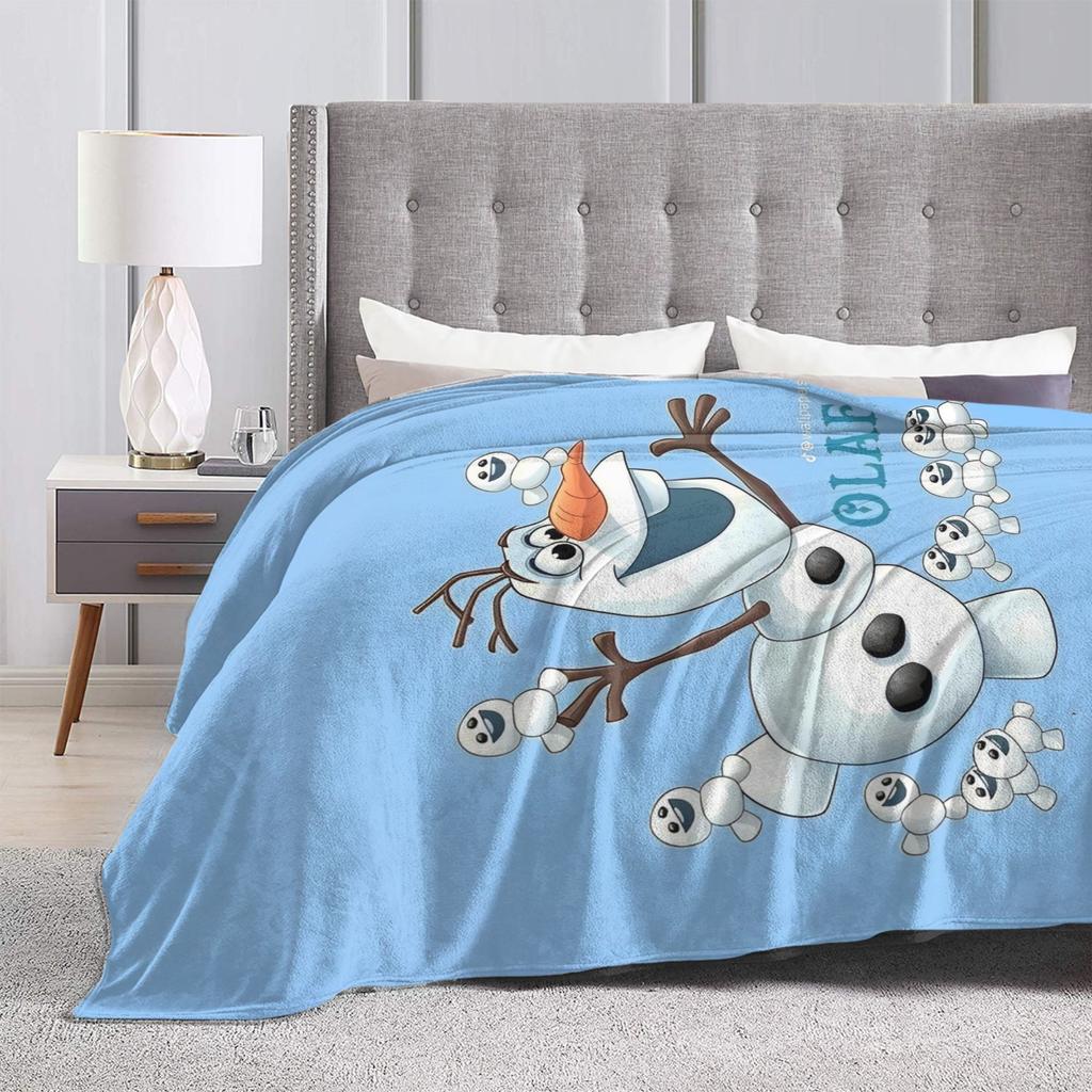 Frozen Olaf Cartoon Blanket Super Soft Novelty Plush Throw Blanket For Bedroom Airplane Travel Flannel Bedspread Bed Cover
