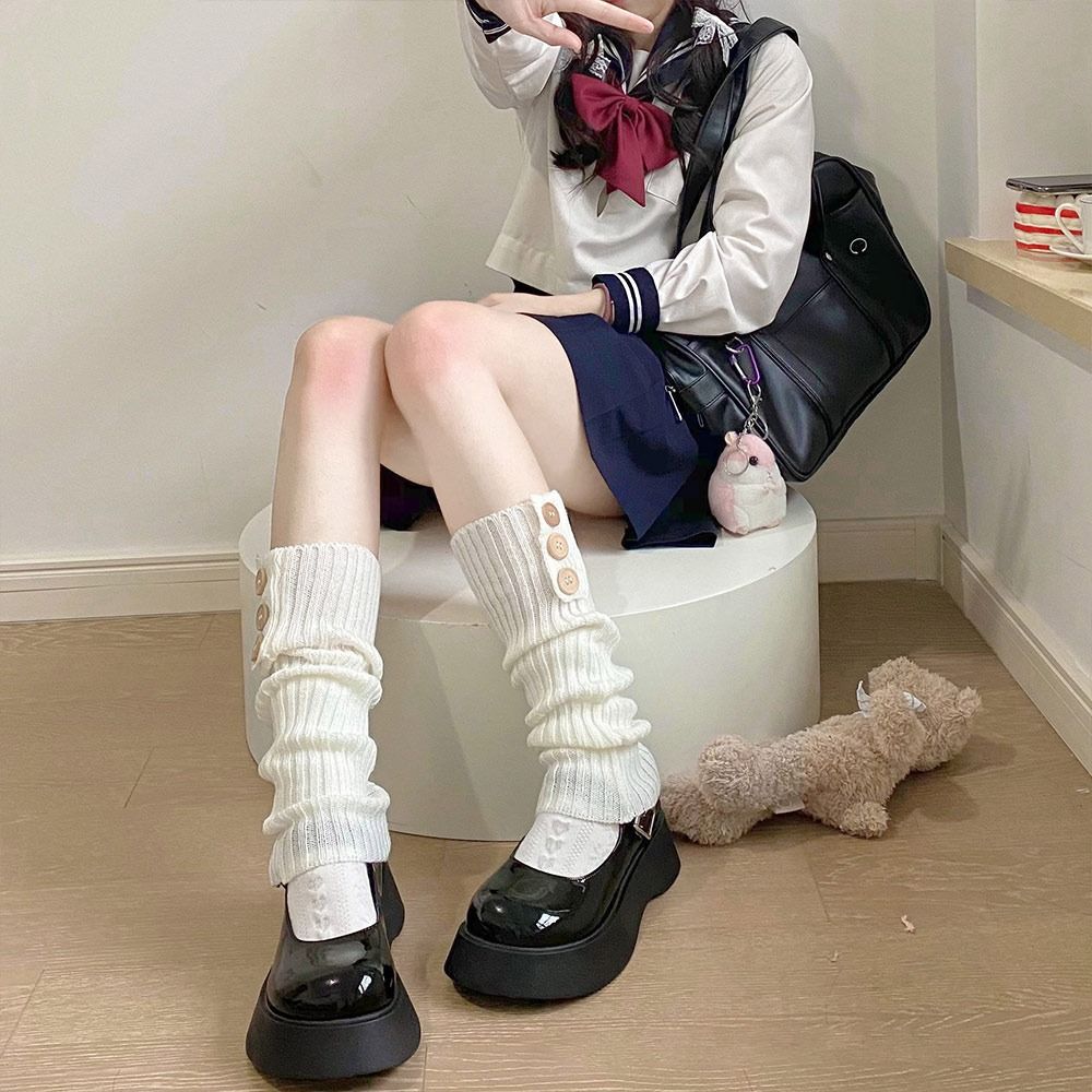 Черные гетры готическая лолита вязаные длинные носки стильные аксессуары для женщин