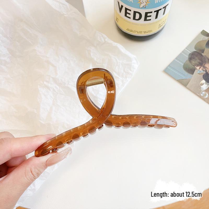 13 см большая акриловая желейная шпилька для волос: Простая клипса «Акула» для затылка