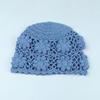 Women's Single Layer Hand Crochet Wool Hat Mesh Hollow Breathable Flower Turban Outdoor