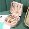 Mini Jewelry Storage Box Portable for Home and Travel Earrings Necklace and Ring Organizer PU Leather Display Case