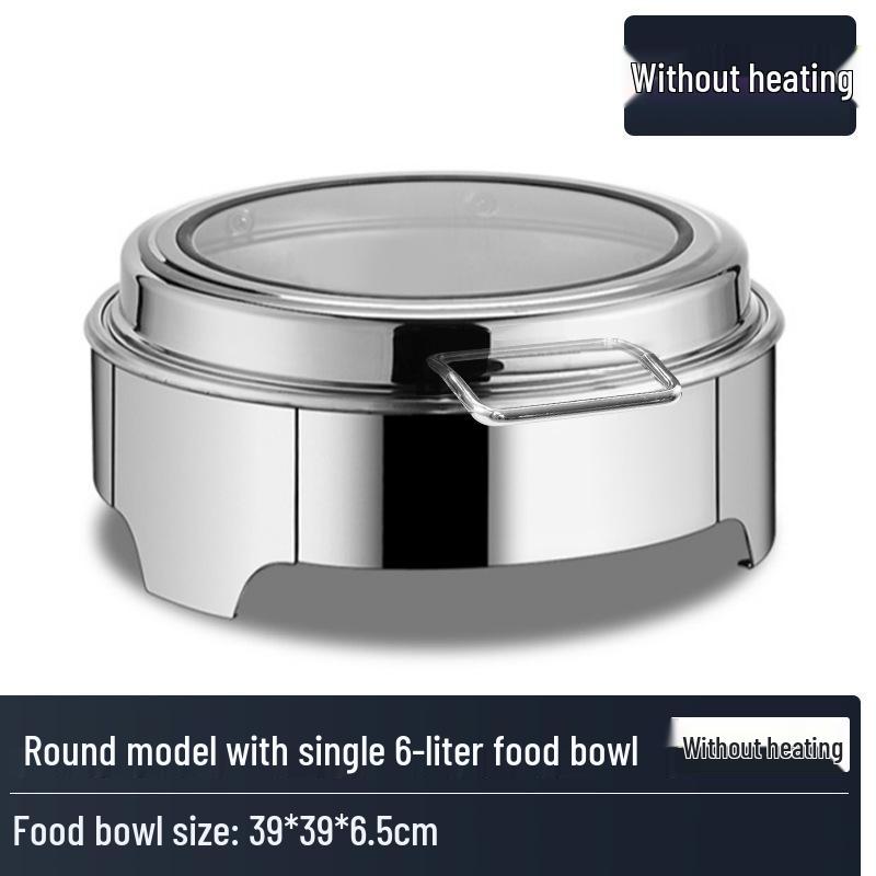 Stainless Steel Electric & Alcohol Buffet Warming Stove with Hydraulic Flip-Top